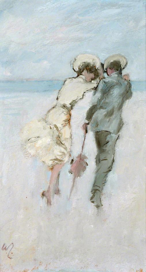 Lovers By A Windy Seashore by William Littlewood, 1960